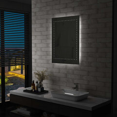 vidaXL vannasistabas sienas spogulis ar LED, 60x80 cm cena un informācija | Spoguļi | 220.lv