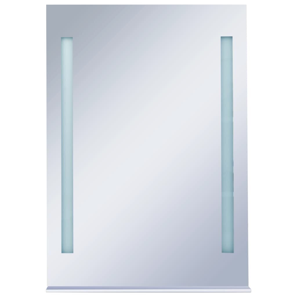 vidaXL vannasistabas spogulis ar LED un plauktu, 50x70 cm cena un informācija | Spoguļi | 220.lv
