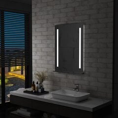vidaXL vannasistabas spogulis ar LED un plauktu, 60x80 cm cena un informācija | Spoguļi | 220.lv