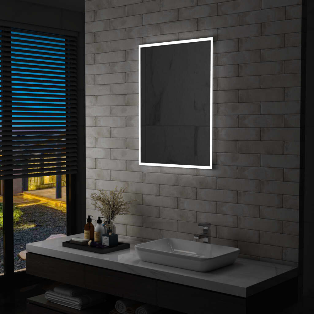 vidaXL vannasistabas sienas spogulis ar LED apgaismojumu, 60x80 cm цена и информация | Spoguļi | 220.lv