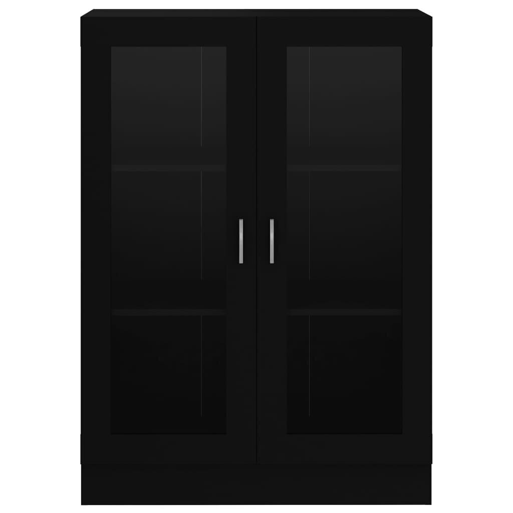 vidaXL vitrīna, melna, 82,5x30,5x115 cm, skaidu plāksne цена и информация | Vitrīnas, bufetes | 220.lv