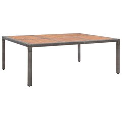 vidaXL dārza galds, 200x150x74 cm, pelēka PE rotangpalma, akācija cena un informācija | Dārza galdi | 220.lv