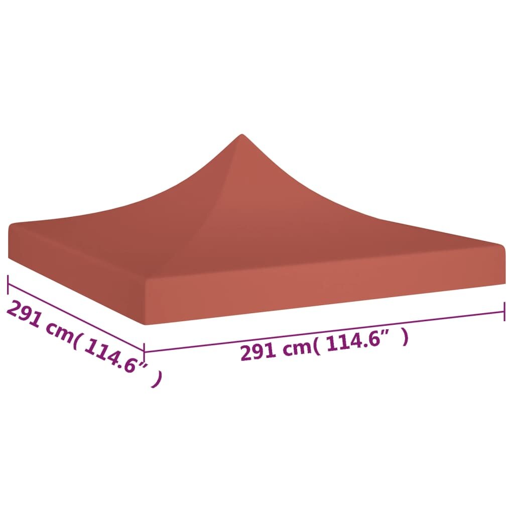 vidaXL dārza nojumes jumts, 3x3 m, sarkanbrūns, 270 g/m² cena un informācija | Dārza nojumes un lapenes | 220.lv