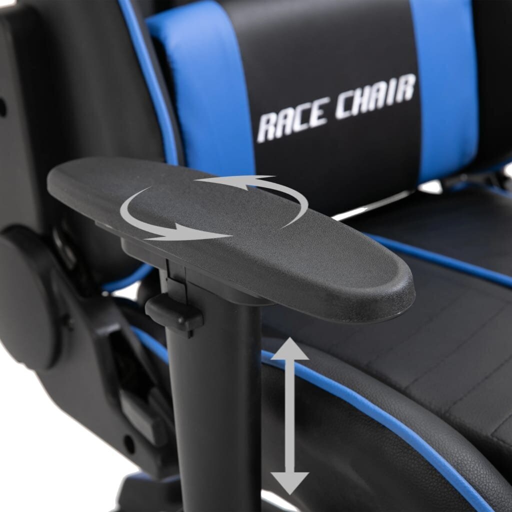 vidaXL datorspēļu krēsls, zila mākslīgā āda cena un informācija | Biroja krēsli | 220.lv