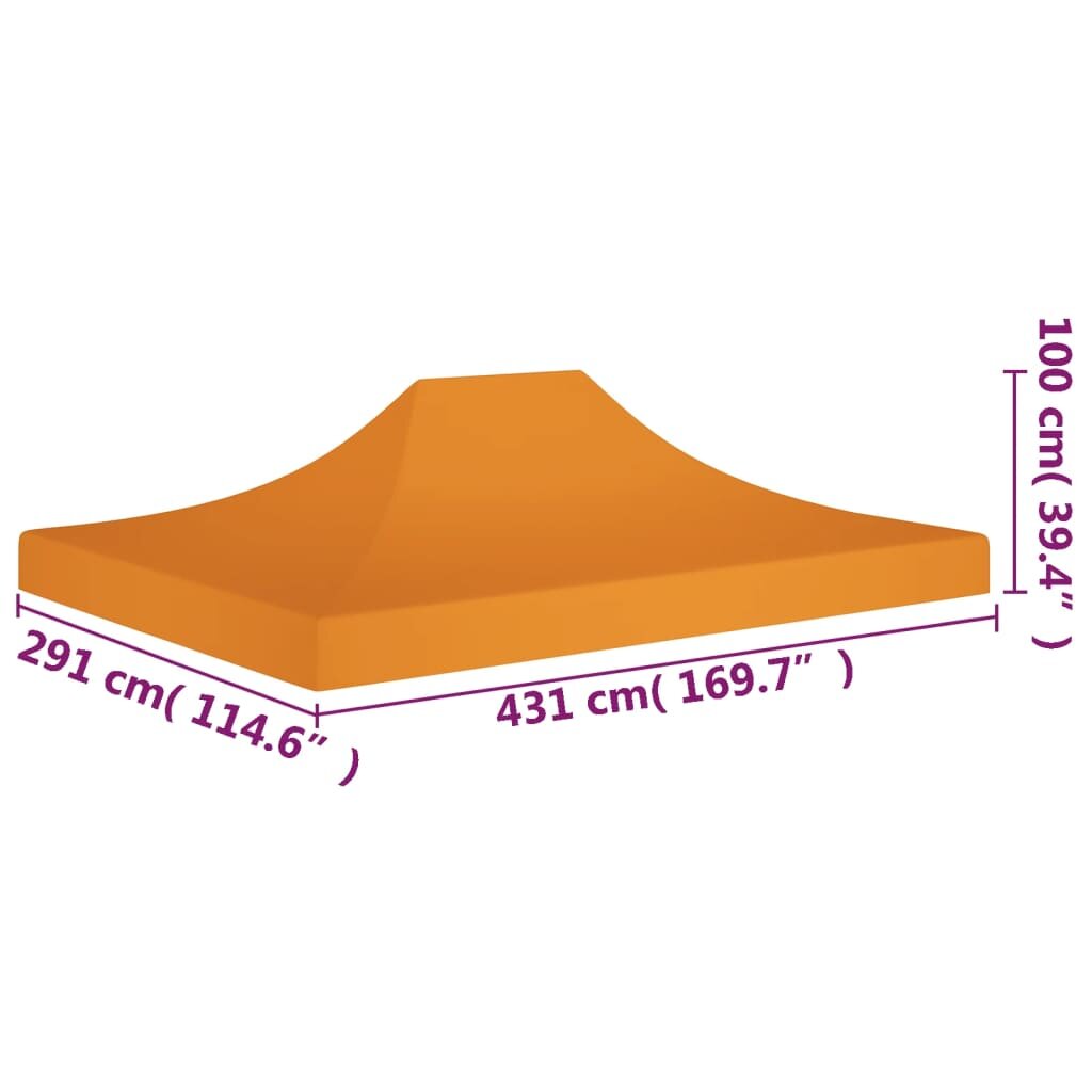 vidaXL dārza nojumes jumts, 4,5x3 m, oranžs, 270 g/m² cena un informācija | Dārza nojumes un lapenes | 220.lv