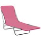vidaXL saliekami sauļošanās zviļņi, 2 gab., tērauds, rozā audums cena un informācija | Sauļošanās krēsli | 220.lv