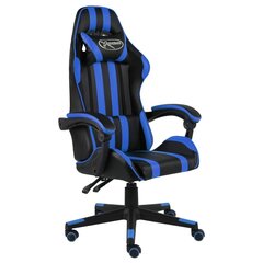 vidaXL biroja krēsls, melna un zila mākslīgā āda цена и информация | Офисные кресла | 220.lv