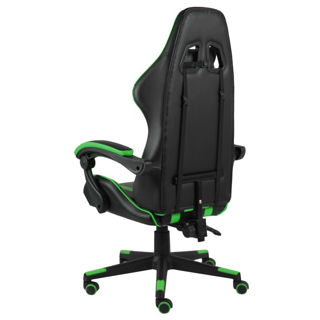 vidaXL biroja krēsls, melna un zaļa mākslīgā āda цена и информация | Biroja krēsli | 220.lv