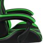 vidaXL biroja krēsls, melna un zaļa mākslīgā āda cena un informācija | Biroja krēsli | 220.lv