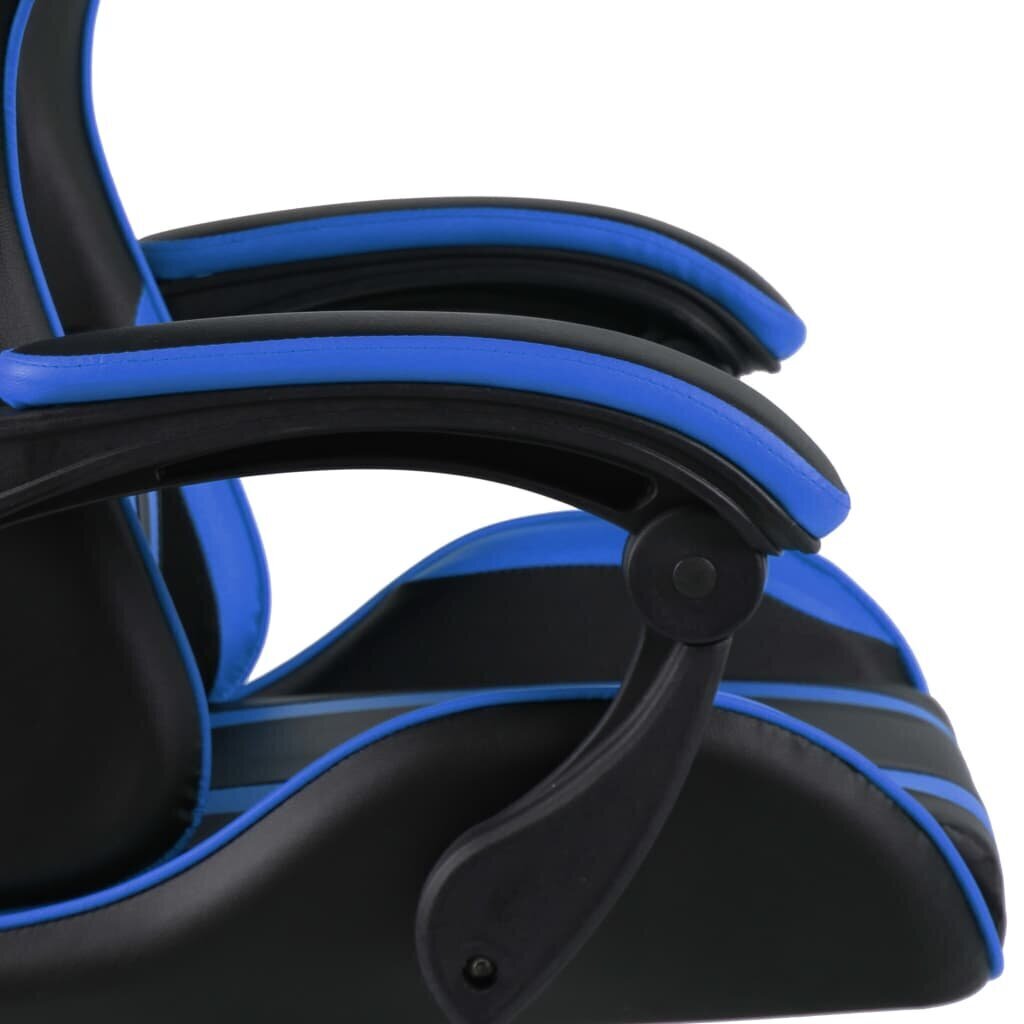 vidaXL biroja krēsls ar kāju balstu, melna un zila mākslīgā āda cena un informācija | Biroja krēsli | 220.lv