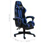 vidaXL biroja krēsls ar kāju balstu, melna un zila mākslīgā āda цена и информация | Biroja krēsli | 220.lv