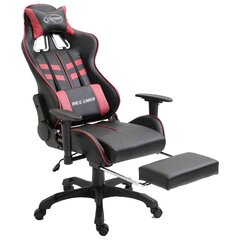vidaXL datorspēļu krēsls ar kāju balstu, vīnsarkana mākslīgā āda cena un informācija | Biroja krēsli | 220.lv