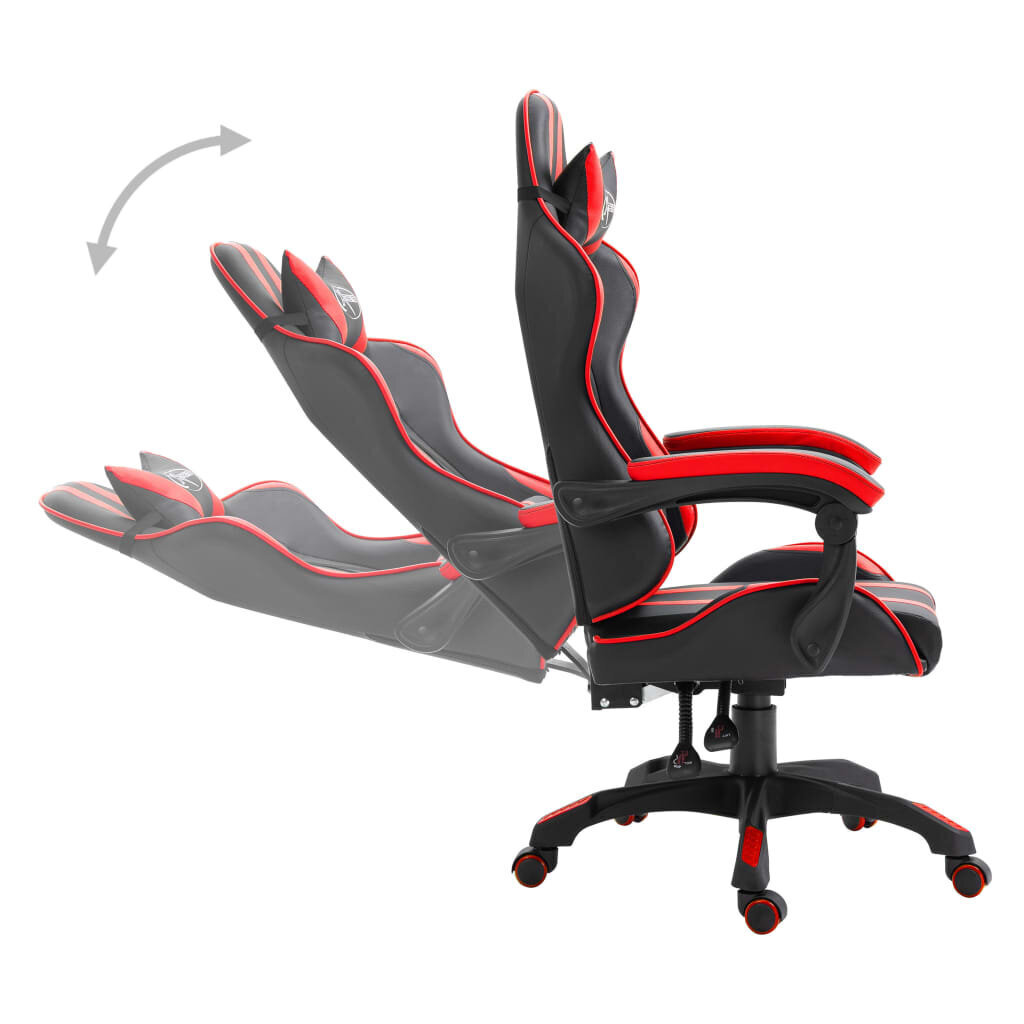 vidaXL datorspēļu krēsls, sarkana mākslīgā āda cena un informācija | Biroja krēsli | 220.lv