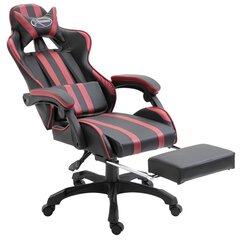 vidaXL datorspēļu krēsls ar kāju balstu, vīnsarkana mākslīgā āda cena un informācija | Biroja krēsli | 220.lv