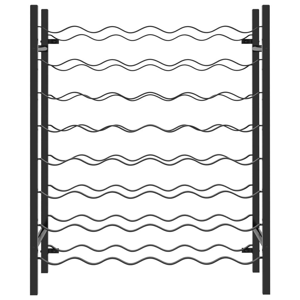 vidaXL vīna pudeļu plaukts, 48 pudelēm, melns metāls cena un informācija | Plaukti | 220.lv