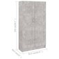 vidaXL grāmatu skapis, betona pelēks, 82,5x30,5x150 cm, skaidu plāksne cena un informācija | Plaukti | 220.lv