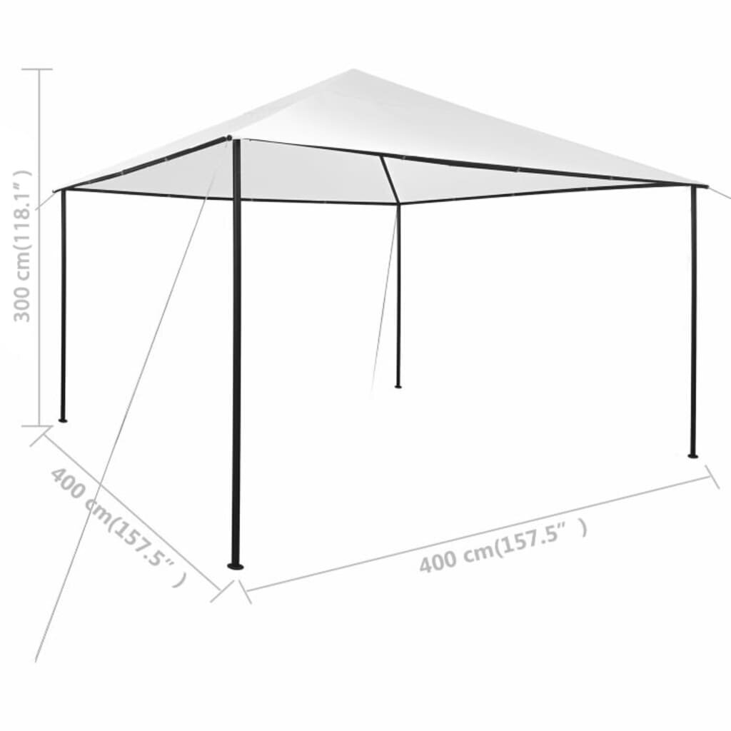 vidaXL dārza nojume, 4x4x2,7 m, balta, 180 g/m² cena un informācija | Dārza nojumes un lapenes | 220.lv