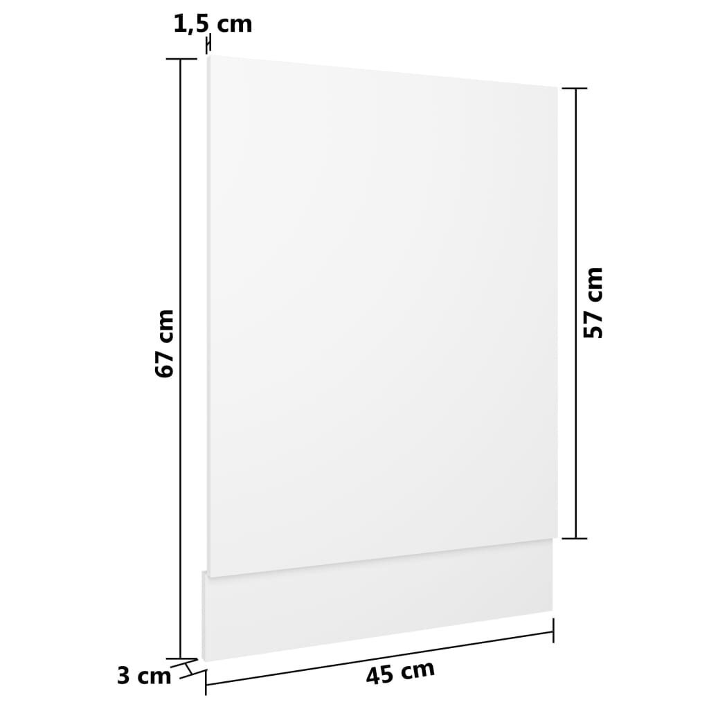 vidaXL trauku mazgājamās mašīnas panelis, balts, 45x3x67 cm cena un informācija | Virtuves skapīši | 220.lv