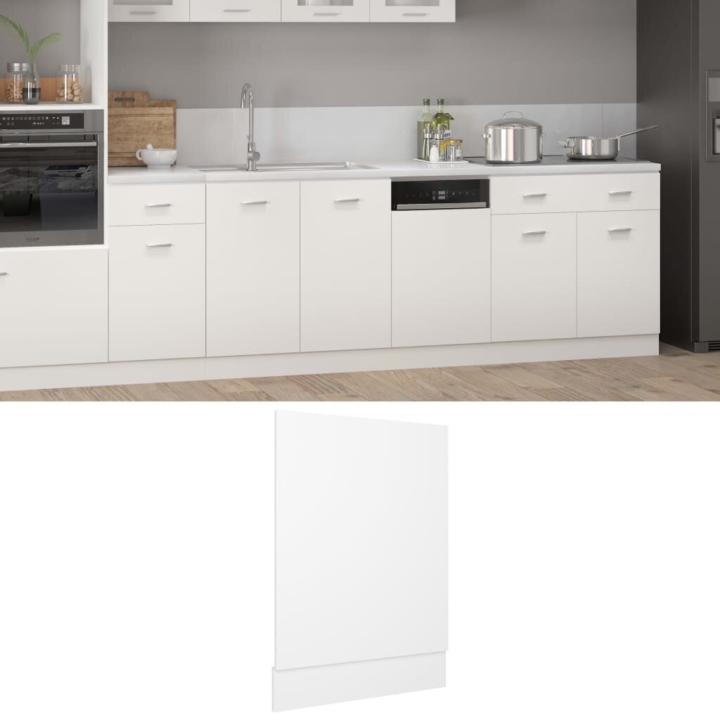 vidaXL trauku mazgājamās mašīnas panelis, balts, 45x3x67 cm cena un informācija | Virtuves skapīši | 220.lv