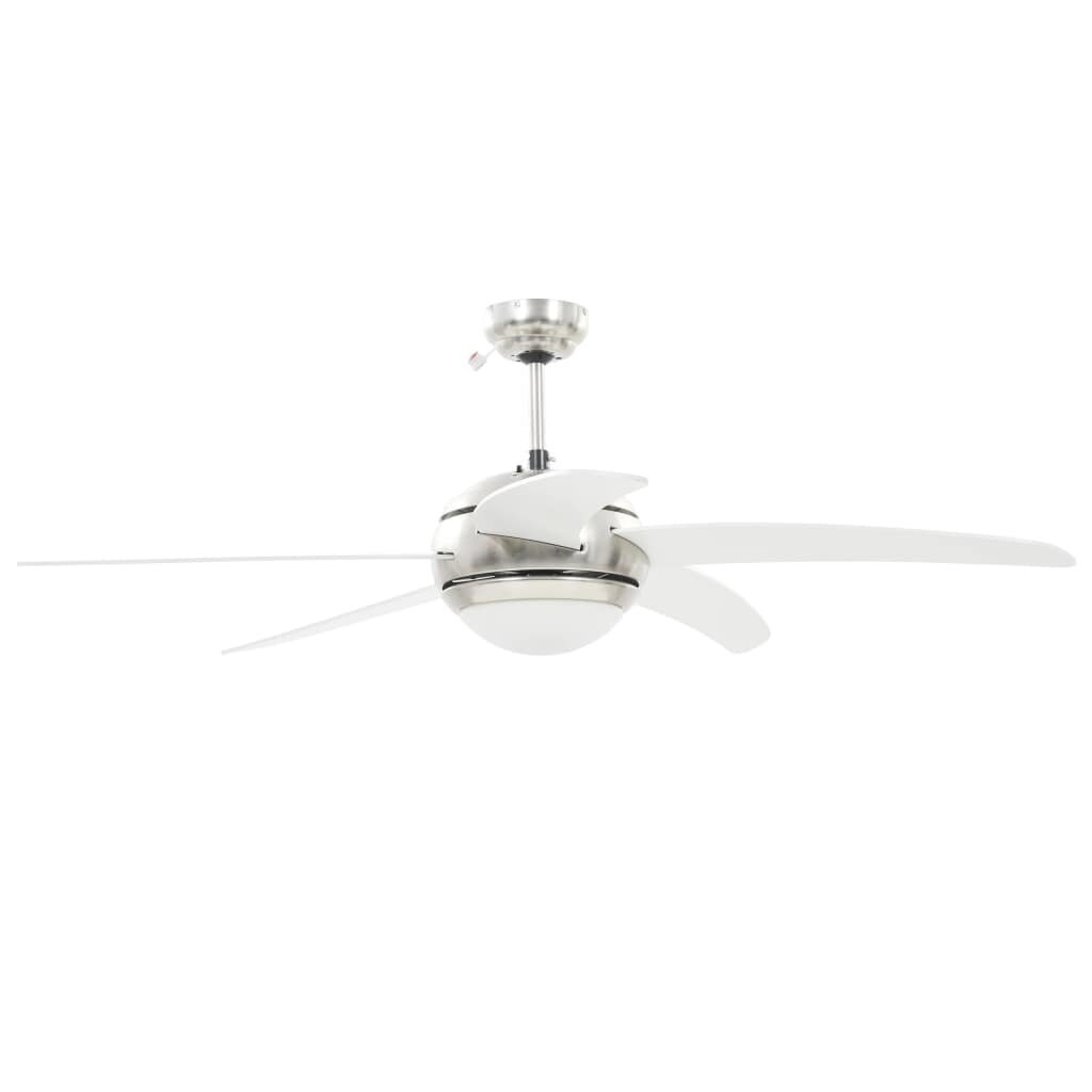 vidaXL griestu ventilators ar lampu, 128 cm, dekoratīvs, balts цена и информация | Ventilatori | 220.lv