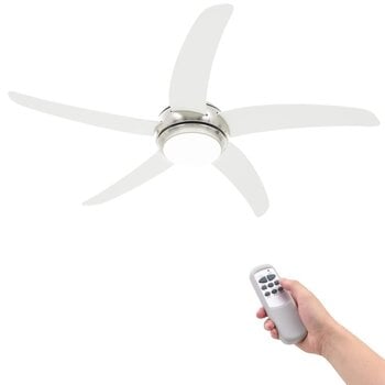 vidaXL griestu ventilators ar lampu, 128 cm, dekoratīvs, balts cena un informācija | Ventilatori | 220.lv