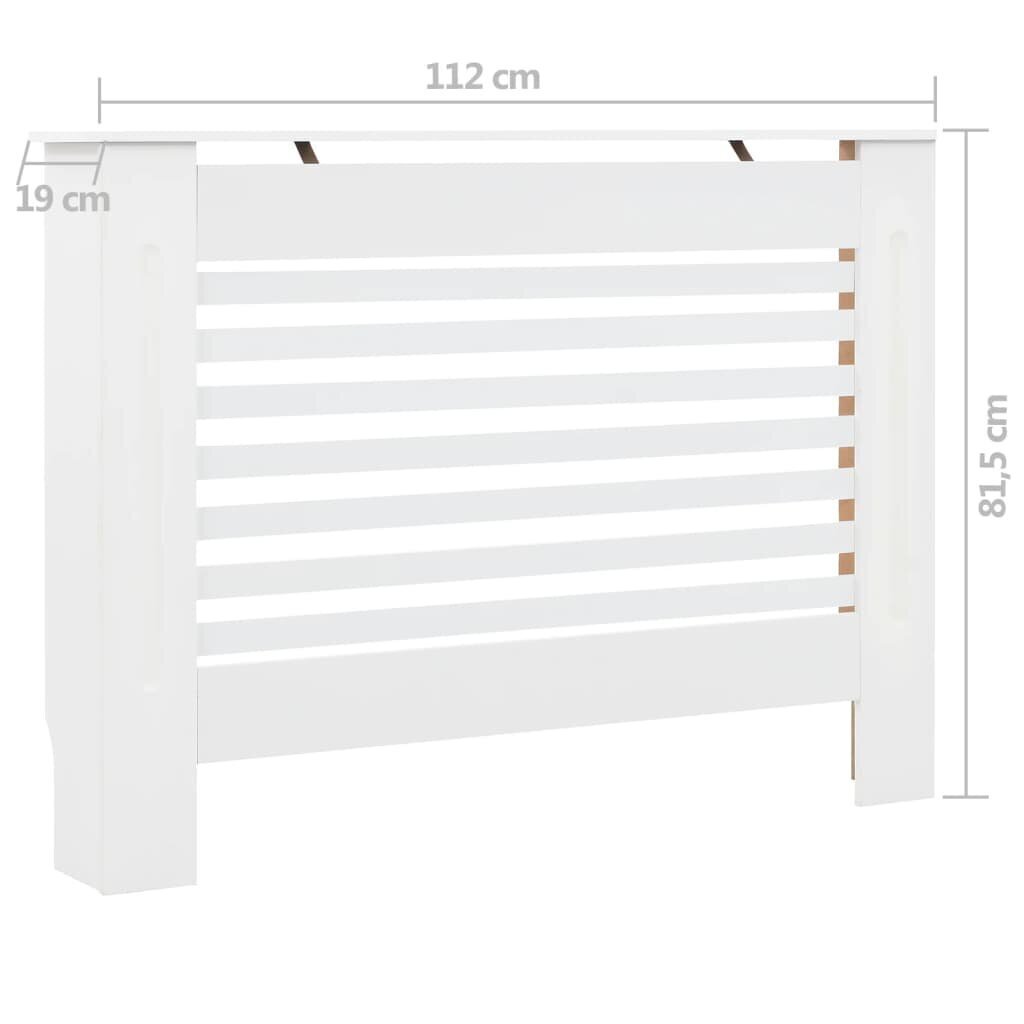 vidaXL radiatora pārsegi, 2 gab., balti, 112x19x81,5 cm, MDF cena un informācija | Kamīnu un krāšņu aksesuāri | 220.lv