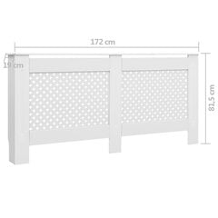 vidaXL radiatora pārsegi, 2 gab., balti, 172x19x81,5 cm, MDF цена и информация | Принадлежности для отопительного оборудования | 220.lv