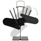 vidaXL karstuma izplūdes ventilators, 2 lāpstiņas, melns cena un informācija | Kamīnu un krāšņu aksesuāri | 220.lv