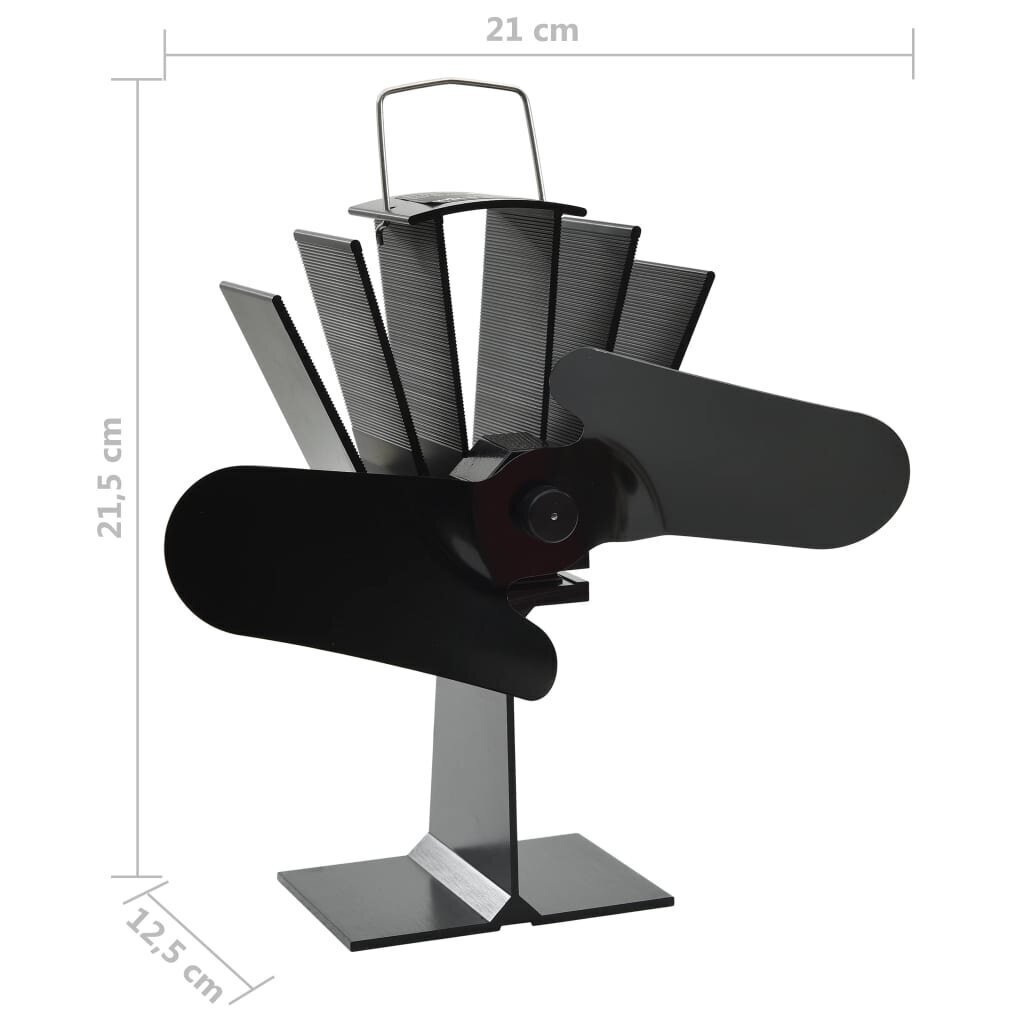 vidaXL karstuma izplūdes ventilators, 2 lāpstiņas, melns cena un informācija | Kamīnu un krāšņu aksesuāri | 220.lv