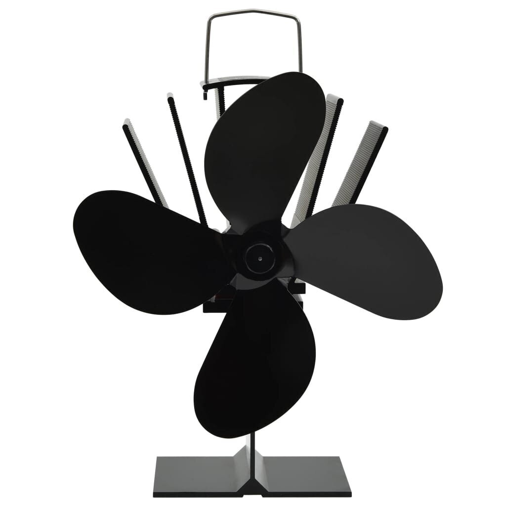 vidaXL karstuma izplūdes ventilators, 4 lāpstiņas, melns цена и информация | Kamīnu un krāšņu aksesuāri | 220.lv