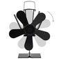 vidaXL karstuma izplūdes ventilators, 5 lāpstiņas, melns цена и информация | Kamīnu un krāšņu aksesuāri | 220.lv
