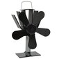 vidaXL karstuma izplūdes ventilators, 5 lāpstiņas, melns cena un informācija | Kamīnu un krāšņu aksesuāri | 220.lv