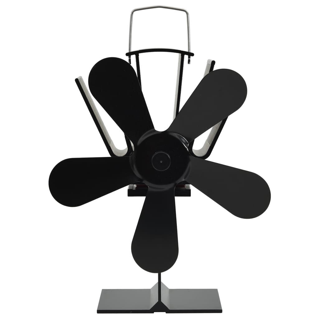 vidaXL karstuma izplūdes ventilators, 5 lāpstiņas, melns цена и информация | Kamīnu un krāšņu aksesuāri | 220.lv