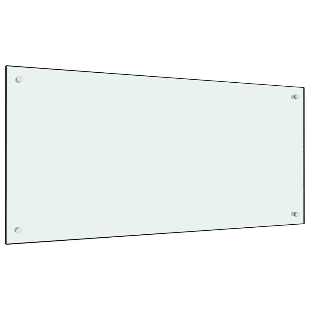 vidaXL virtuves sienas panelis, 100x50 cm, rūdīts stikls, balts cena un informācija | Virtuves furnitūra | 220.lv