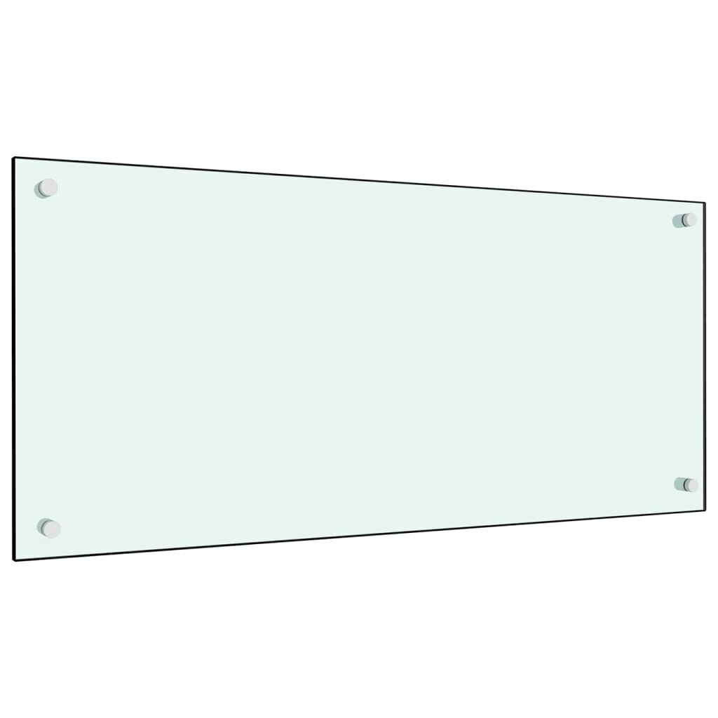 vidaXL virtuves sienas panelis, 90x40 cm, rūdīts stikls, balts cena un informācija | Virtuves furnitūra | 220.lv