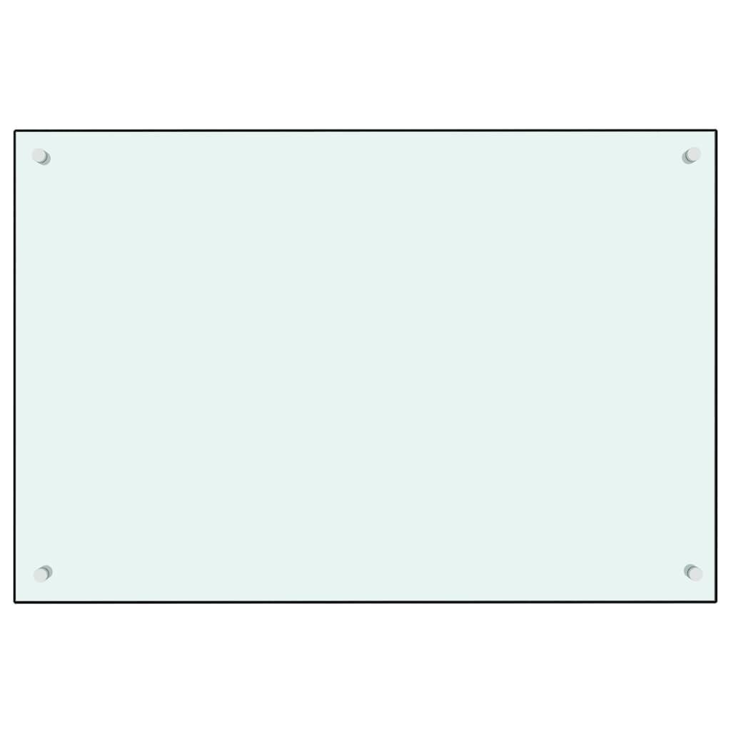 vidaXL virtuves sienas panelis, 90x60 cm, rūdīts stikls, balts cena un informācija | Virtuves furnitūra | 220.lv