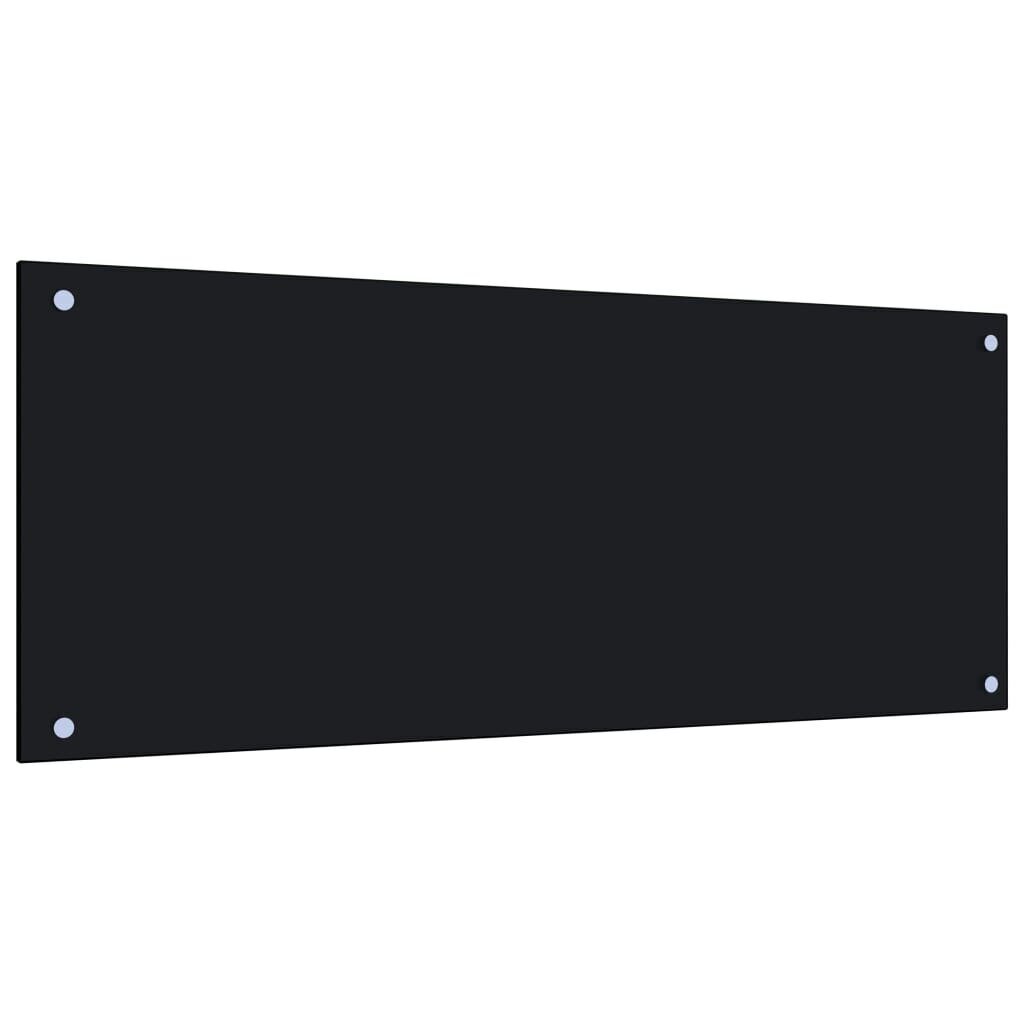 vidaXL virtuves sienas panelis, 100x40 cm, rūdīts stikls, melns cena un informācija | Virtuves furnitūra | 220.lv