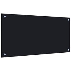 vidaXL virtuves sienas panelis, 80x40 cm, rūdīts stikls, melns цена и информация | Комплектующие для кухонной мебели | 220.lv