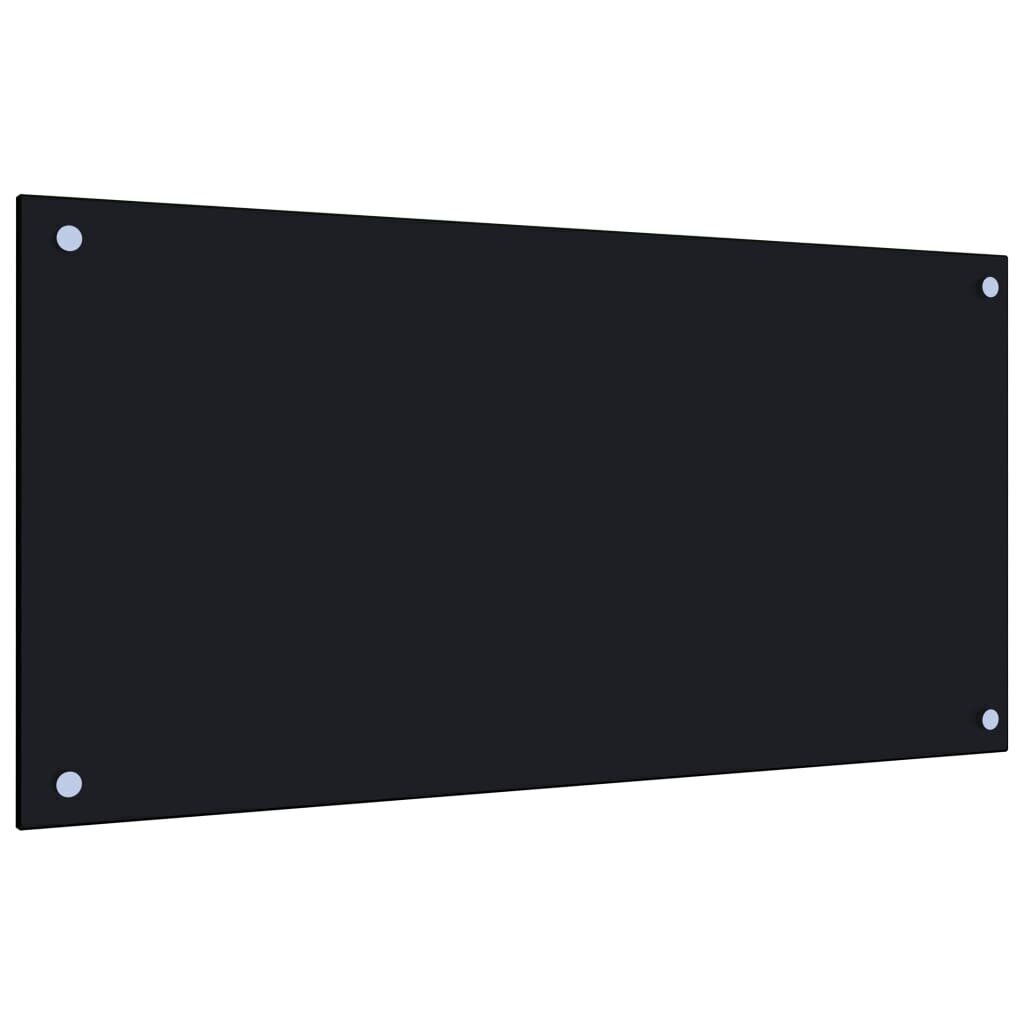 vidaXL virtuves sienas panelis, 80x40 cm, rūdīts stikls, melns цена и информация | Virtuves furnitūra | 220.lv