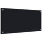 vidaXL virtuves sienas panelis, 80x40 cm, rūdīts stikls, melns cena un informācija | Virtuves furnitūra | 220.lv