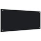 vidaXL virtuves sienas panelis, 90x40 cm, rūdīts stikls, melns cena un informācija | Virtuves furnitūra | 220.lv