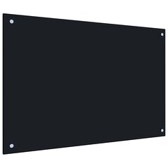vidaXL virtuves sienas panelis, 90x60 cm, rūdīts stikls, melns цена и информация | Комплектующие для кухонной мебели | 220.lv