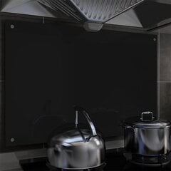 vidaXL virtuves sienas panelis, 90x60 cm, rūdīts stikls, melns cena un informācija | Virtuves furnitūra | 220.lv