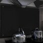 vidaXL virtuves sienas panelis, 90x60 cm, rūdīts stikls, melns цена и информация | Virtuves furnitūra | 220.lv