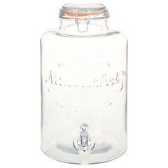 vidaXL ūdens dispensers ar krānu, XXL, caurspīdīgs, 8 L, stikls cena un informācija | Glāzes, krūzes, karafes | 220.lv