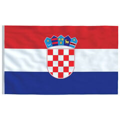 vidaXL Horvātijas karogs, 90x150 cm cena un informācija | Karogi un aksesuāri | 220.lv