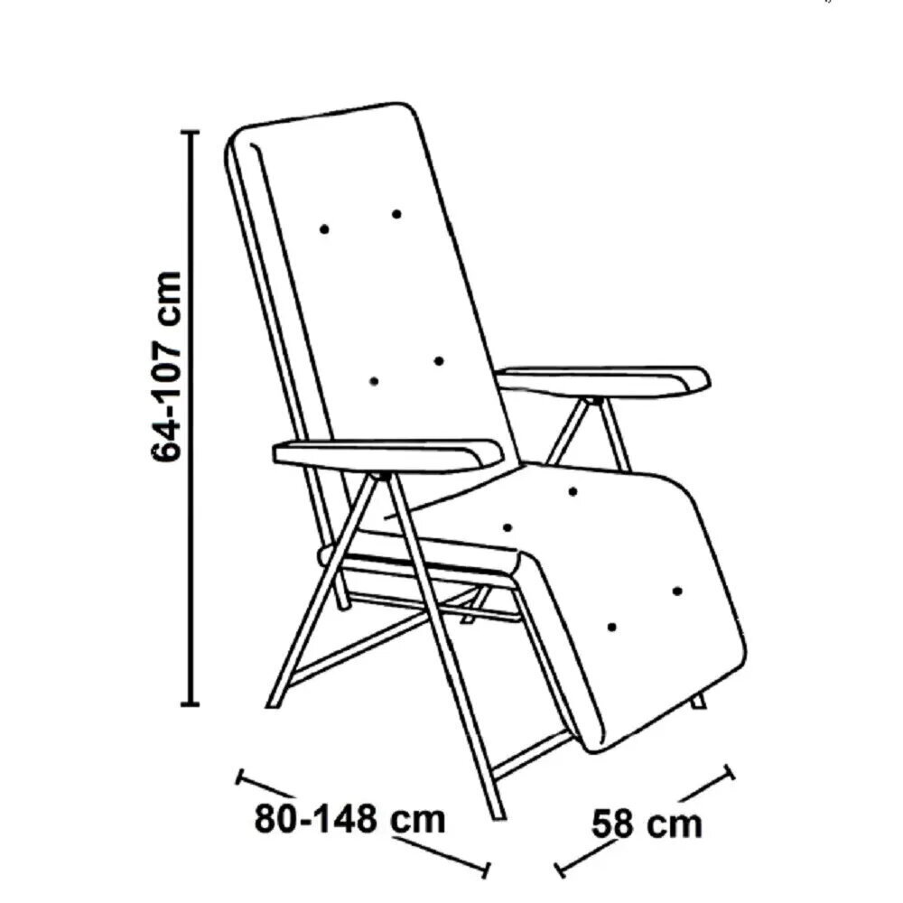 Saliekamais krēsls-zvilnis Patio Lena Plus A079-06PB, pelēks cena un informācija | Dārza krēsli | 220.lv