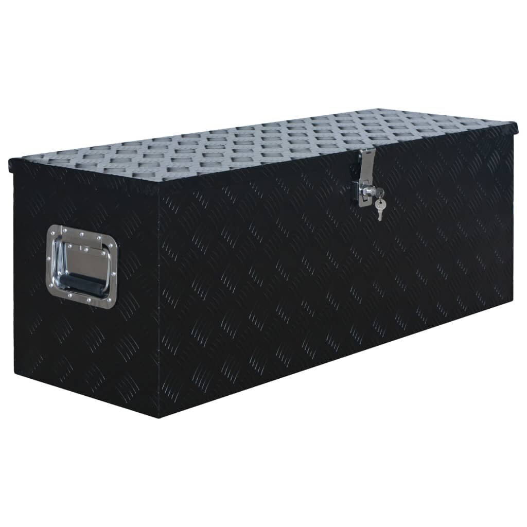 vidaXL alumīnija kaste, 1085x370x400 mm, melna цена и информация | Instrumentu kastes | 220.lv