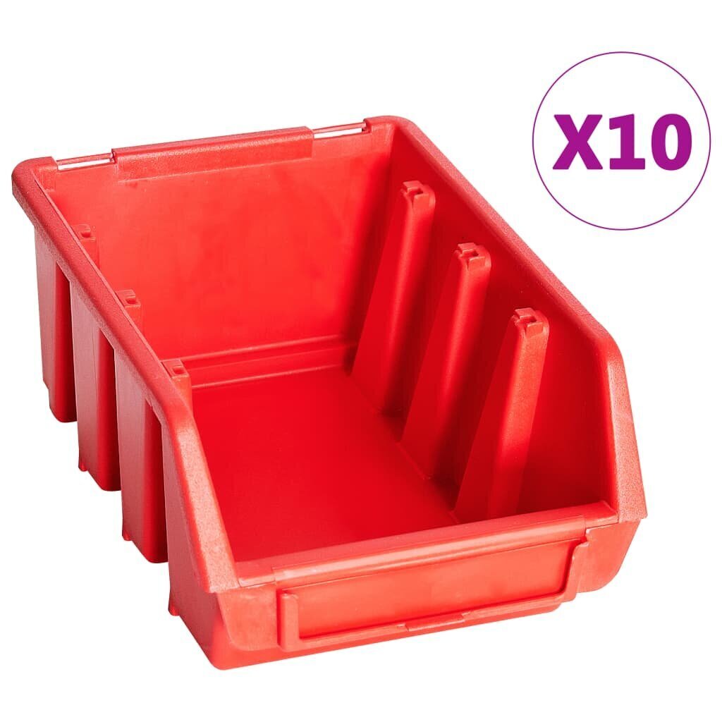 vidaXL 29-daļīgs sienas plaukts ar kastēm un paneļiem, melns, sarkans cena un informācija | Rokas instrumenti | 220.lv