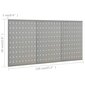 vidaXL perforēti sienas paneļi ar āķiem, 3 gab., 40x58 cm, tērauds cena un informācija | Rokas instrumenti | 220.lv